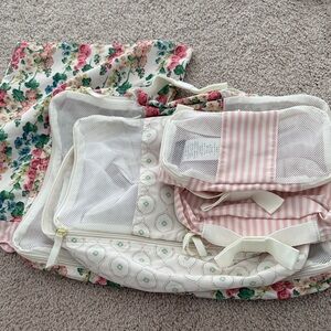 Mark & Graham Floral and Striped Travel Organizer Set